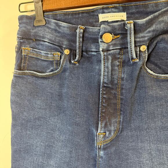 Good American Dark Blue Boot Cut Jeans - Picture 3 of 5